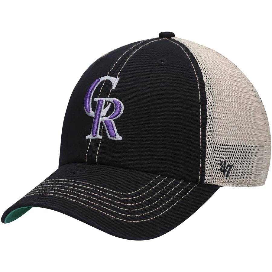 Colorado Rockies '47 Trawler Clean Up Trucker Snapback Hat - Black