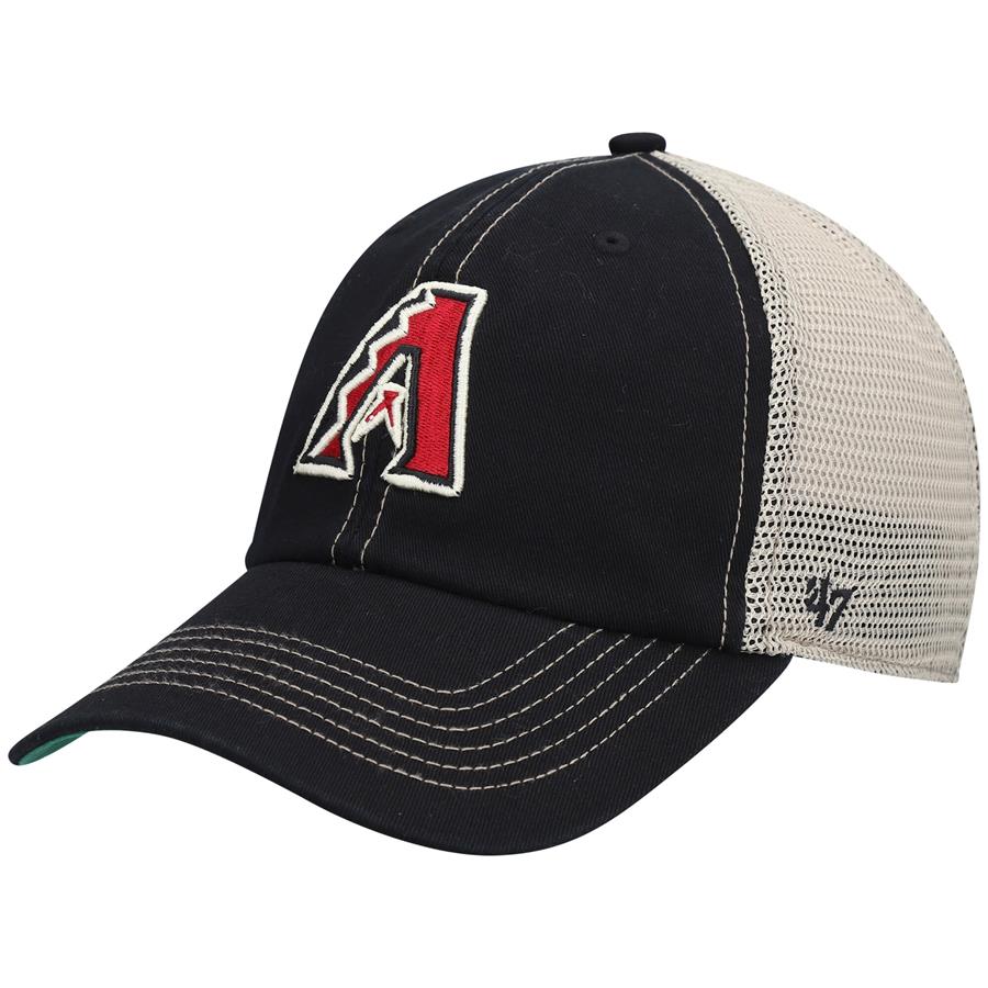 Arizona Diamondbacks '47 Trawler Clean Up Trucker Snapback Hat - Black