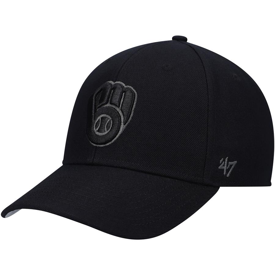 Milwaukee Brewers '47 Black on Black MVP Adjustable Hat