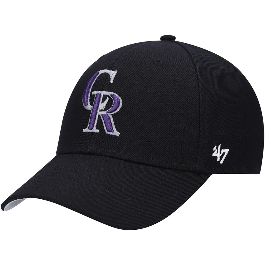Colorado Rockies '47 Black on Black MVP Adjustable Hat