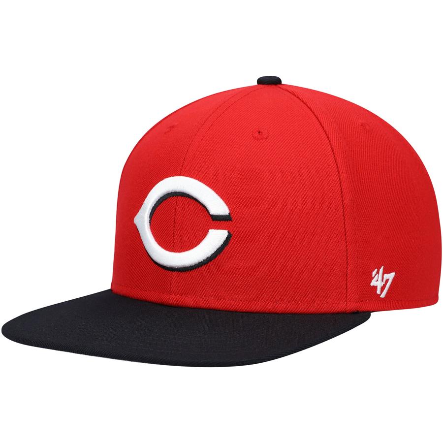 Cincinnati Reds '47 No Shot Captain Snapback Hat - Red