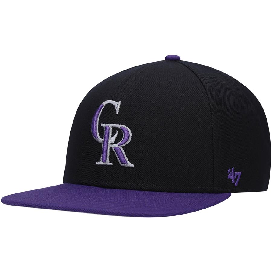 Colorado Rockies '47 No Shot Captain Snapback Hat - Black