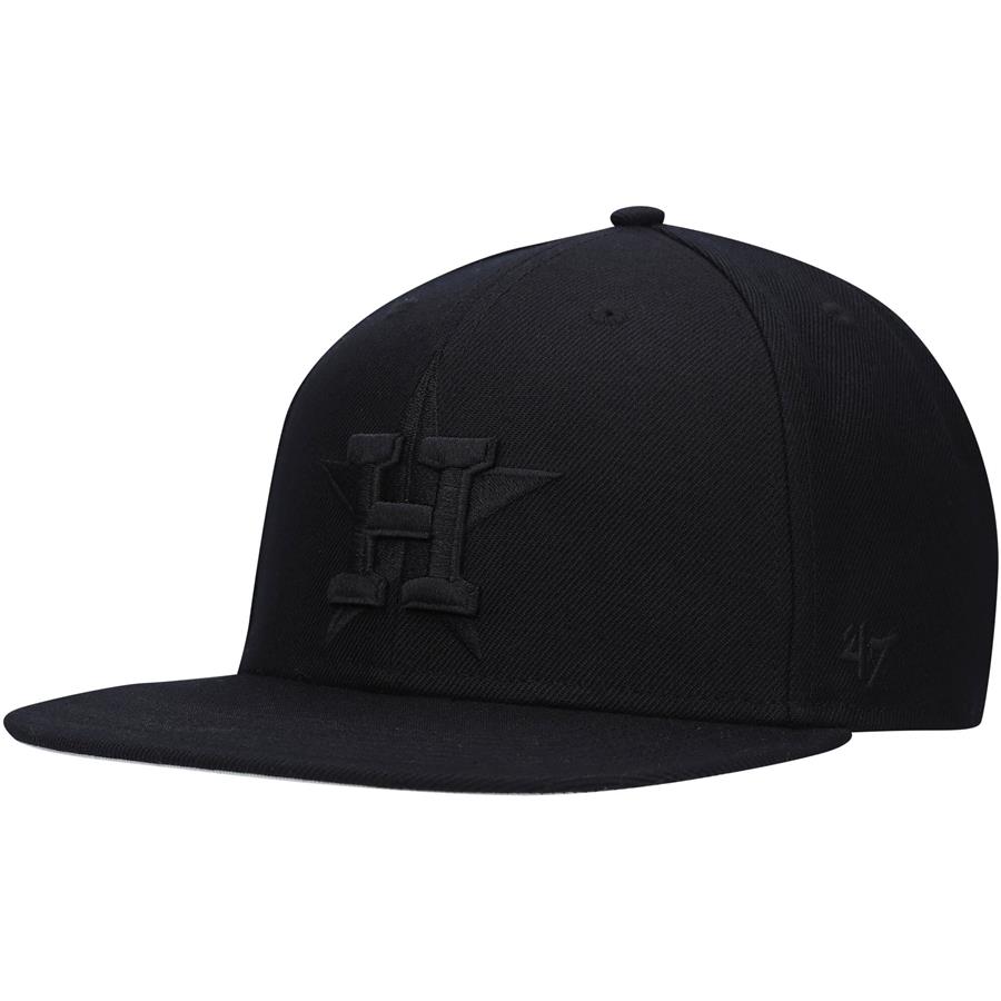 Houston Astros '47 Black on Black Captain Snapback Hat