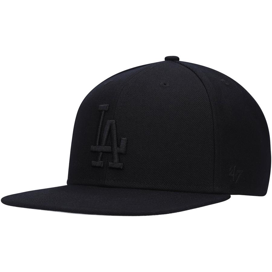 Los Angeles Dodgers '47 Black on Black Captain Snapback Hat