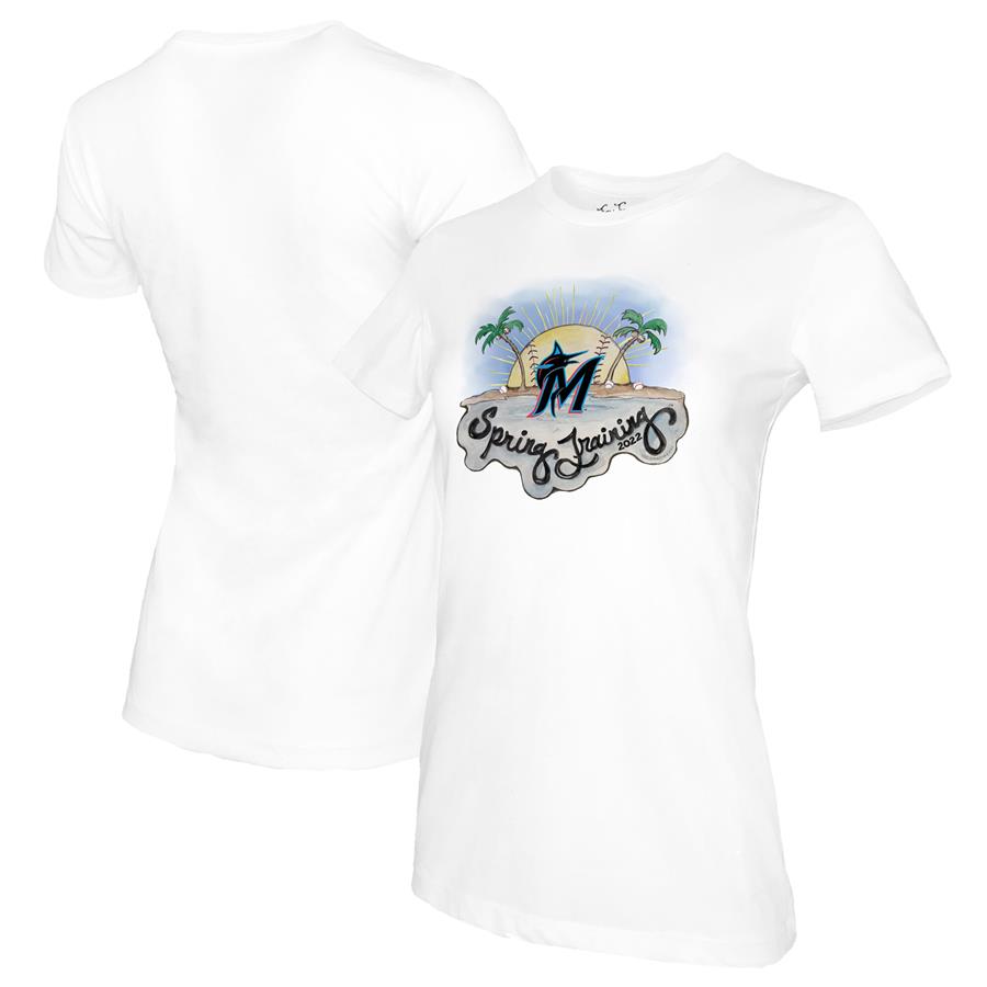Miami Marlins Tiny Turnip Women's 2022 Spring Training T-Shirt - White