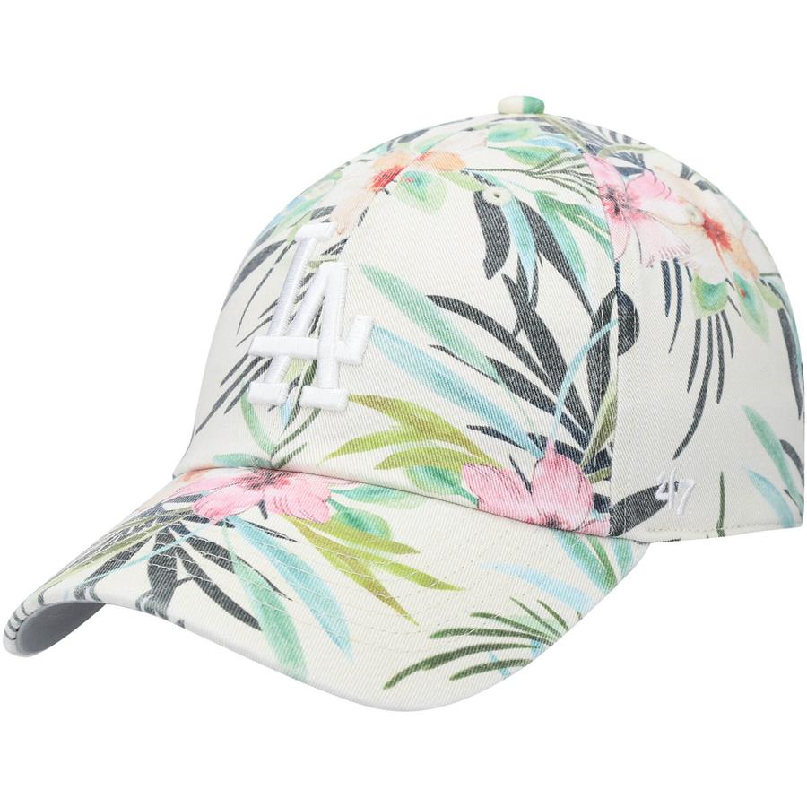 Los Angeles Dodgers '47 Women's Bloom Clean Up Adjustable Hat - White