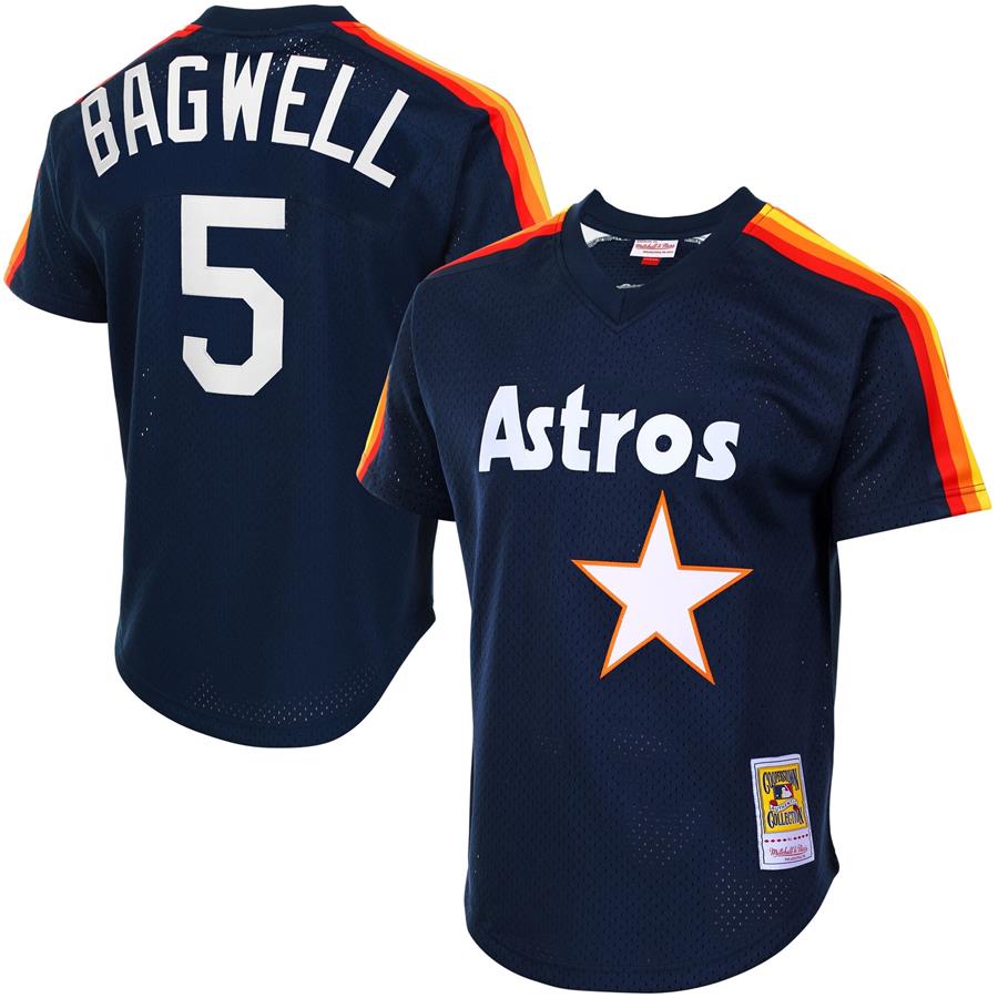 Джерси Jeff Bagwell Houston Astros Mitchell & Ness Cooperstown Mesh Batting Practice (тёмно-синий)